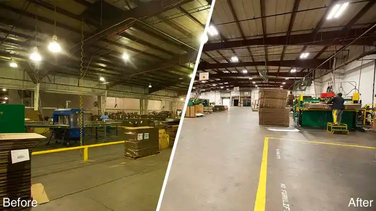 Great Southern Industries before and after led lights